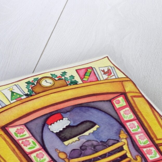 Santa Arriving Down the Chimney by Cathy Baxter