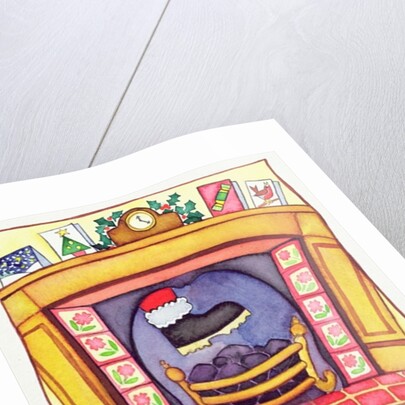 Santa Arriving Down the Chimney by Cathy Baxter