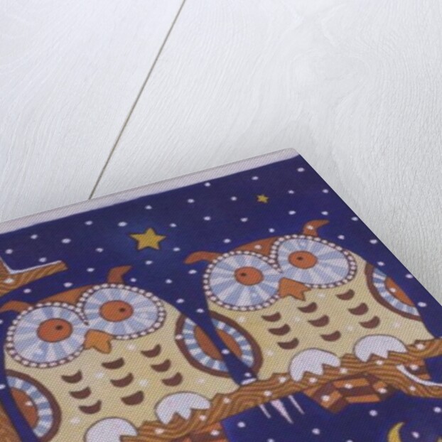 Two owls on a branch by Cathy Baxter