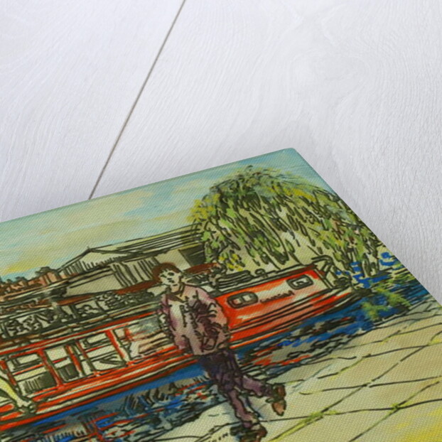 Boys on the Towpath, Camden Lock by Brenda Brin Booker