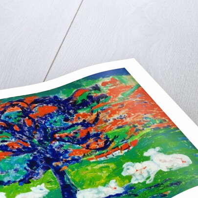 White Bullocks under a Tree by Brenda Brin Booker