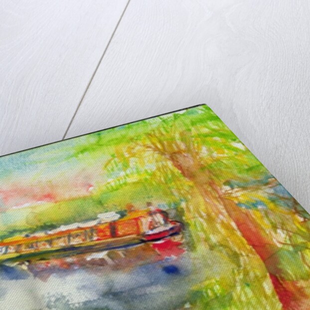 Narrow boat on the River Lea by Brenda Brin Booker