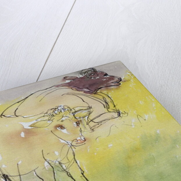 Young Bullocks in the Meadow, 1983 by Brenda Brin Booker