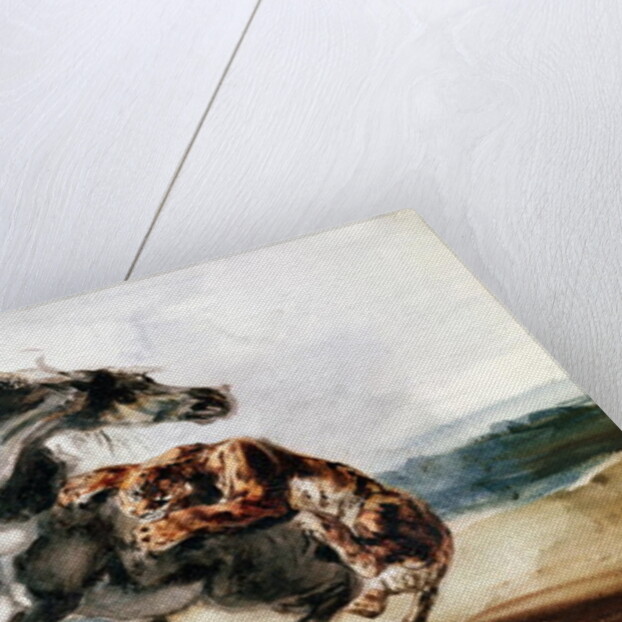 Tiger Attacking a Wild Horse by Ferdinand Victor Eugene Delacroix