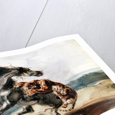 Tiger Attacking a Wild Horse by Ferdinand Victor Eugene Delacroix