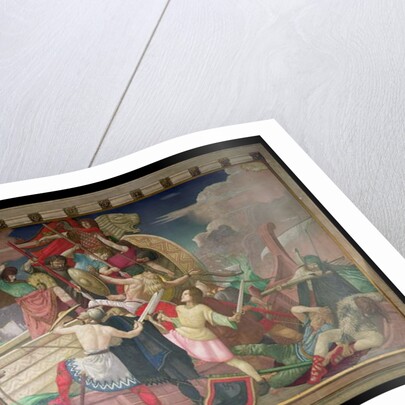 King Alfred's Longships, Newly Built for the Defence of the Realm, Attack Vessels of the Danish Invaders Storm-Beaten in Swanage Bay in 877 by Colin Unwin Gill