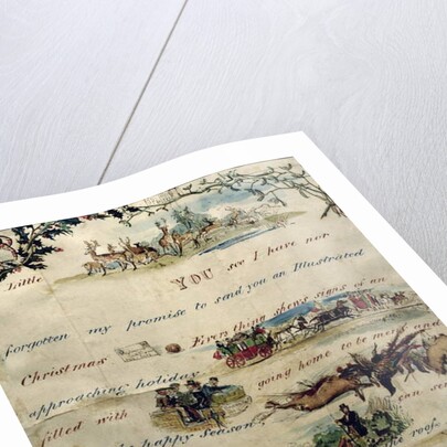 A Christmas letter written with pictograms by John Everett Millais