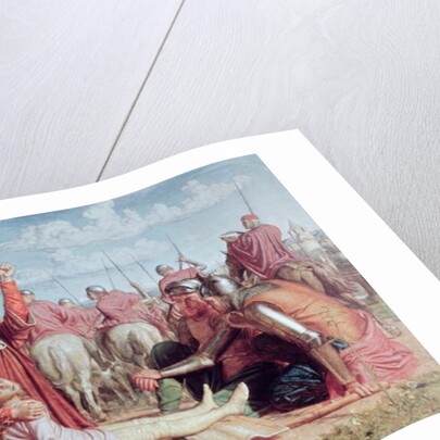 Rienzi Vowing to Obtain Justice for the Death of his Young Brother, Slain in a Skirmish between the Colonna and Orsini Factions by William Holman Hunt