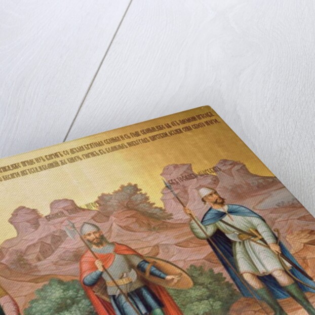 Grand Princes Rurik, Igor and Sviatoslav, mural by Palekh masters in the Faceted Chamber, 1882 by School Russian