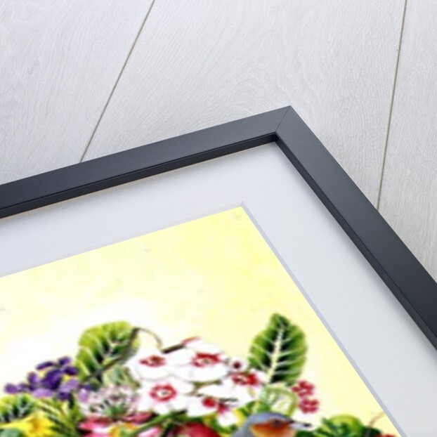 Trug with Fruit, Flowers and Chaffinches, 1991 by E.B. Watts