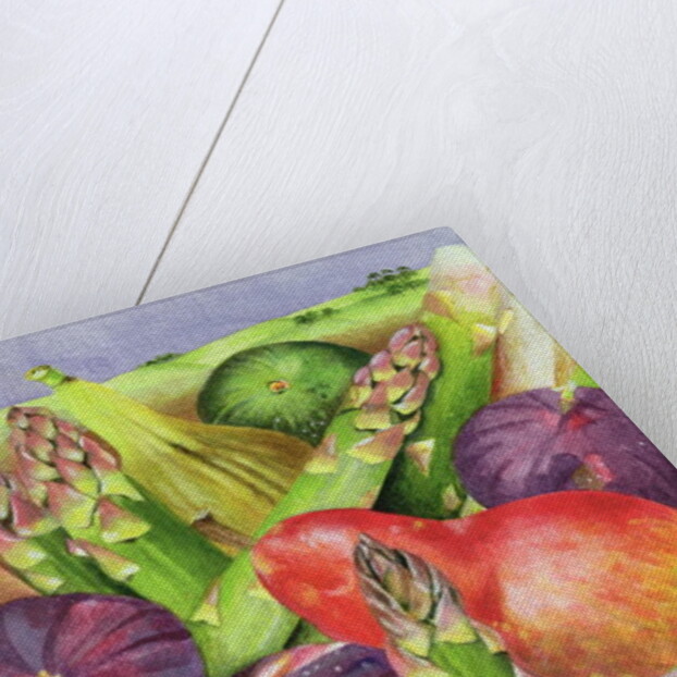 Red Pear with Figs and Asparagus, 1996 by E.B. Watts