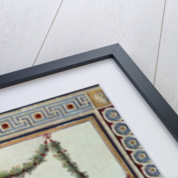 The 'Camera con Fregio di Amorini' detail of the ceiling depicting a woman holding a bowl, 1520s by Giulio Romano