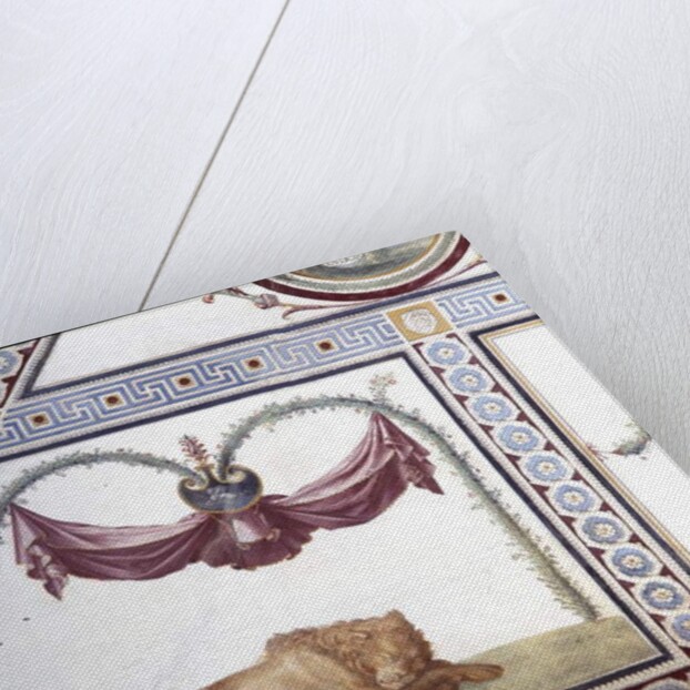 The 'Camera con fregio di Amorini' detail of a sleeping lion, 1520s by Giulio Romano