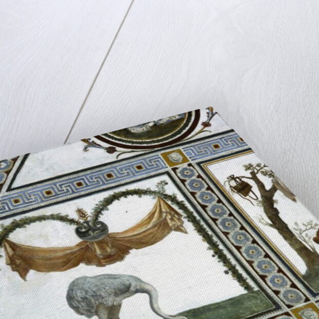 The 'Camera con Fregio di Amorini' detail of an ostrich, 1520's by Giulio Romano