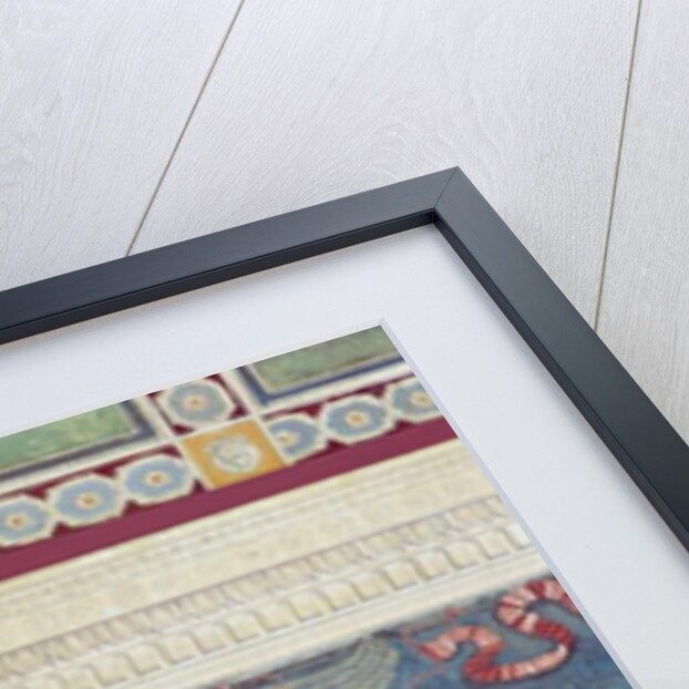 Frieze from the 'Camera con Fregio di Amorini' detail of two cupids, one black, playing with rabbits, 1520s by Giulio Romano