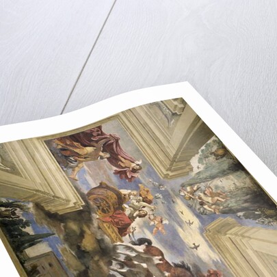 The 'Sala di Aurora' detail of the ceiling depicting Dawn's chariot, 1621 by Guercino