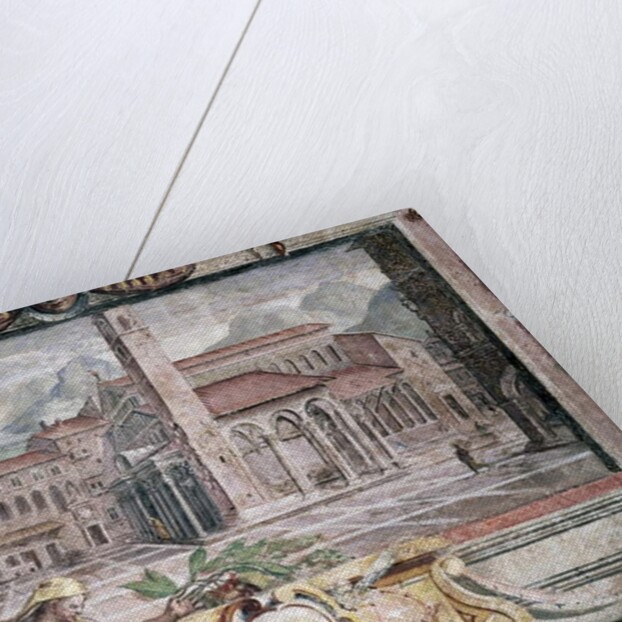 Bedroom, detail of frieze depicting towns under Medici rule, Pistoia, 1564-75 by Nanni di B. Bigio & Bartolomeo Ammannati (1511-92)