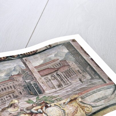 Bedroom, detail of frieze depicting towns under Medici rule, Pistoia, 1564-75 by Nanni di B. Bigio & Bartolomeo Ammannati (1511-92)