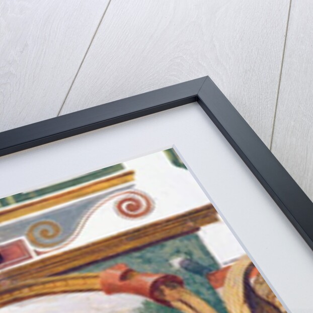 The 'Studiolo' of Francesco de'Medici detail of the frieze decoration depicting one of the Medici villas, it's garden and fountain, 1564-75 by Nanni di B. Bigio & Bartolomeo Ammannati (1511-92)