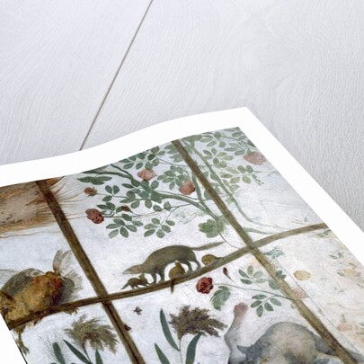 The antechamber of the 'Studiolo' of Francesco de'Medici detail of decoration depicting animals in a garden pergola, 1564-75 by Nanni di B. Bigio & Bartolomeo Ammannati