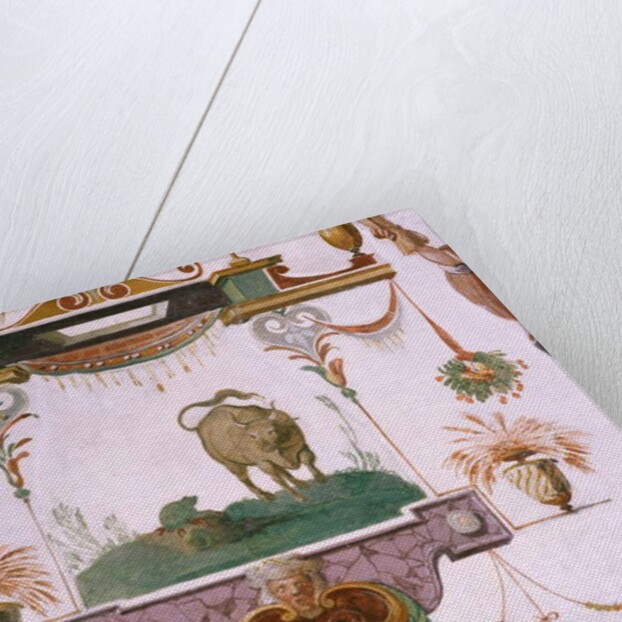 The 'Studiolo' of Francesco de'Medici detail of decoration depicting a grotesque of bull and a frog, 1564-75 by Nanni di B. Bigio & Bartolomeo Ammannati