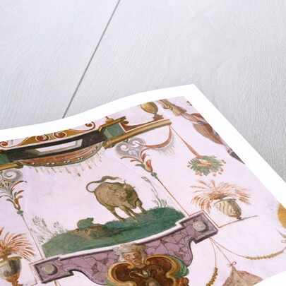 The 'Studiolo' of Francesco de'Medici detail of decoration depicting a grotesque of bull and a frog, 1564-75 by Nanni di B. Bigio & Bartolomeo Ammannati