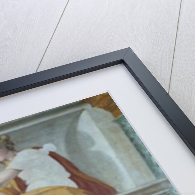 The 'Sala delle Prospettive' detail of trompe l'oeil niche depicting the goddess Juno with a peacock, 1518-19 by Baldassarre (and workshop) Peruzzi