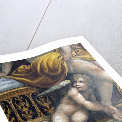 The 'Sala delle Nozze di Alessandro e Rossana' and Roxanne) detail of a putto hiding by Roxanne's feet, c.1513 by Giovanni Antonio Bazzi Sodoma