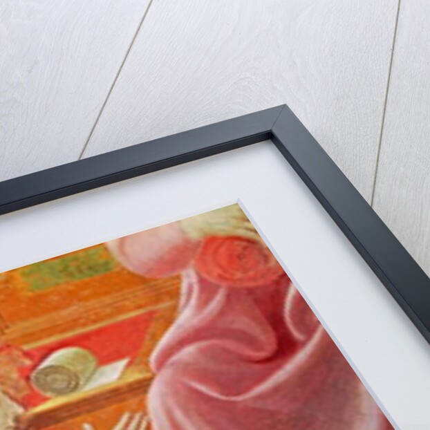 The Birth of the Virgin, detail of a seated maid servant by Paolo Uccello