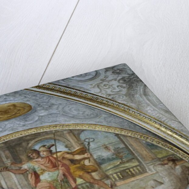 Lunette depicting the Sorceress Circe Offering Ulysses a Bowl of Poisoned Soup and Mercury Adding a Herbal Antidote by Annibale Carracci