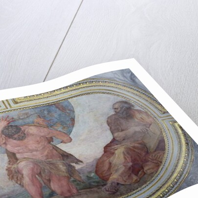 Hercules Supporting the World Flanked by Euclid and Ptolemy by Annibale Carracci