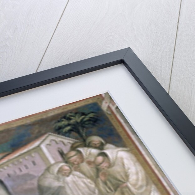 Maurus Saves Placidus, detail the Life of Saint Benedict, in the Sacristy, 1387 by Aretino Luca Spinello or Spinelli