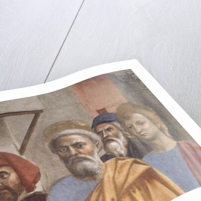 St. Peter Healing With His Shadow: detail of St. Peter, c.1427 by Tommaso Masaccio