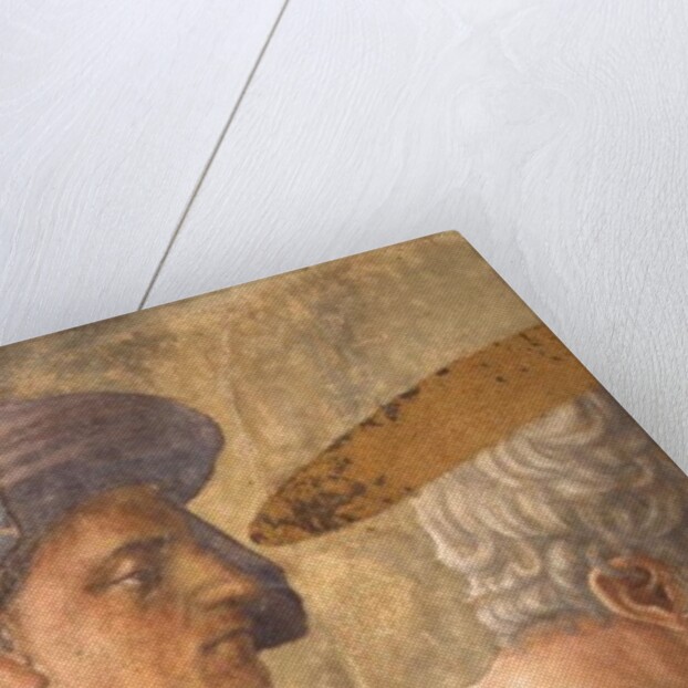 St. Peter Baptising the Neophytes: detail of two turbanned observers, c.1427 by Tommaso Masaccio