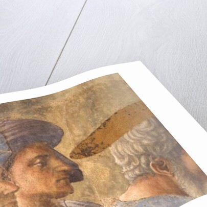 St. Peter Baptising the Neophytes: detail of two turbanned observers, c.1427 by Tommaso Masaccio