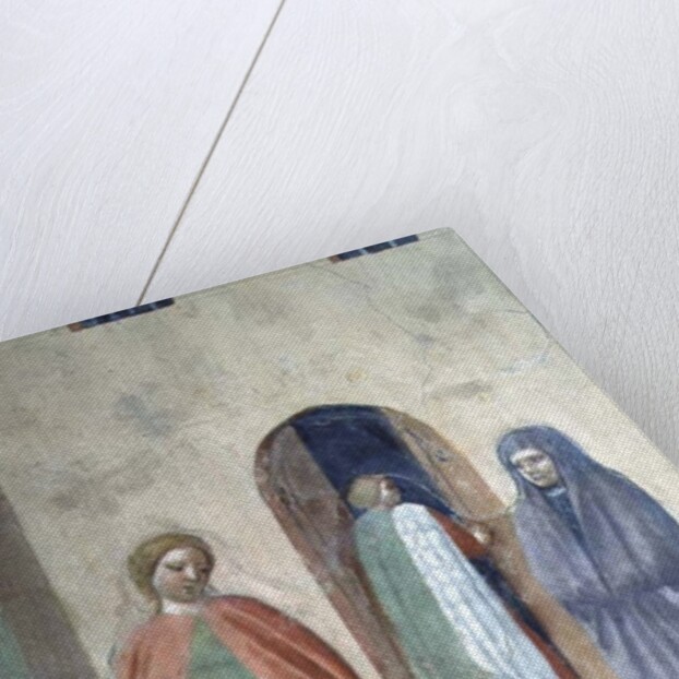 St. Peter Healing a Cripple and the Raising of Tabitha: detail of distant figures: nun and mother and child, c.1427 by Tommaso Masolino da Panicale