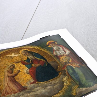 Mary before God the Father, watched by the four Church Fathers by Italian School