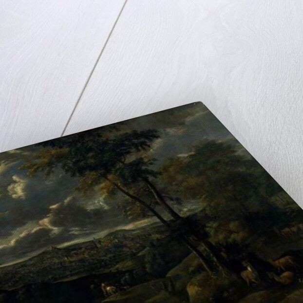 Rider in a Landscape with a Town by School German