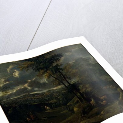 Rider in a Landscape with a Town by School German