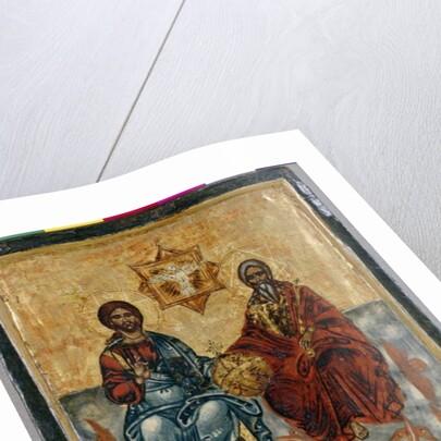 Icon from Crete depicting the Holy Trinity by Greek School