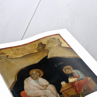 St. John the Evangelist with his scribe Prochoros by Greek School