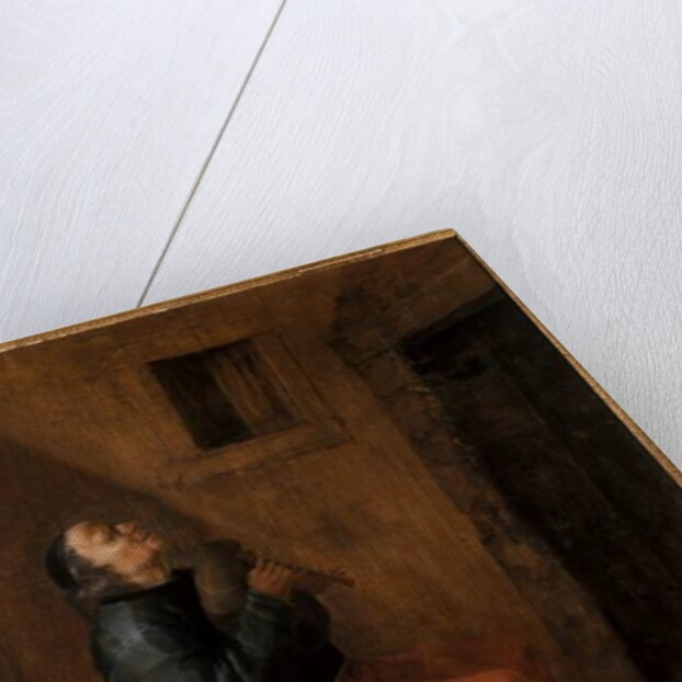 Old bagpipe player by Netherlandish School