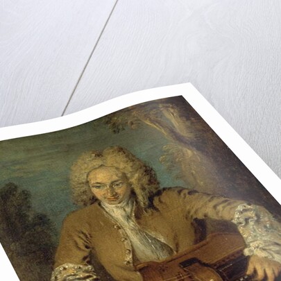 Man Playing a Hurdy-Gurdy by Jean Antoine Watteau