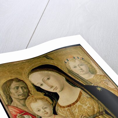 Madonna and Child with St. John the Baptist and St. Michael the Archangel, c.1485-95 by Matteo di Giovanni di Bartolo