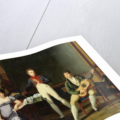 A Musician and his Family, possibly Fernando Sor by French School