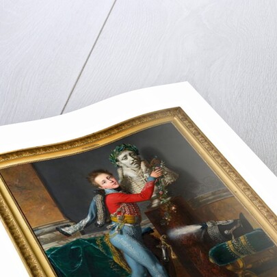 The young Vicomte de Laborde with the bust of his dead father at Wagram by Alexandre-Jean Dubois Drahonet