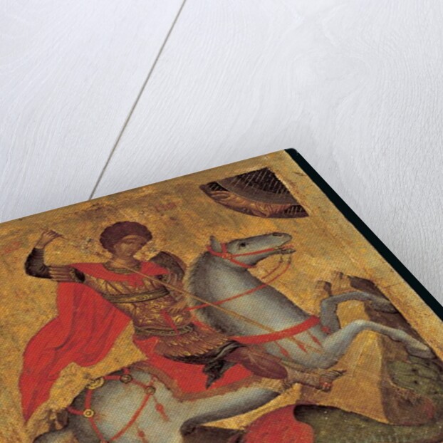 Icon of St. George on Horseback, Slaying the Dragon by Angelos Akotandos
