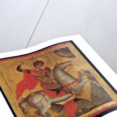 Icon of St. George on Horseback, Slaying the Dragon by Angelos Akotandos