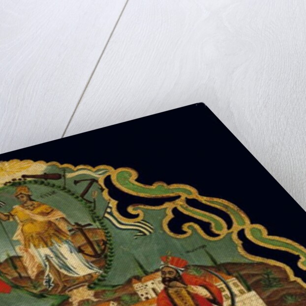 Pelmet depicting the Rebirth of Greece above a representation of Constantinople, from Syros, Cyclades by Greek School