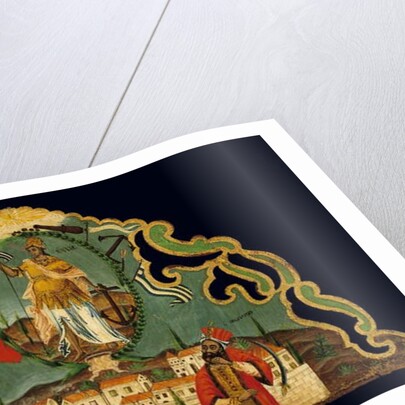 Pelmet depicting the Rebirth of Greece above a representation of Constantinople, from Syros, Cyclades by Greek School